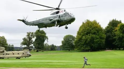 The US President Rerouted and Compelled to Change Helicopters On the Way to Stansted Airport